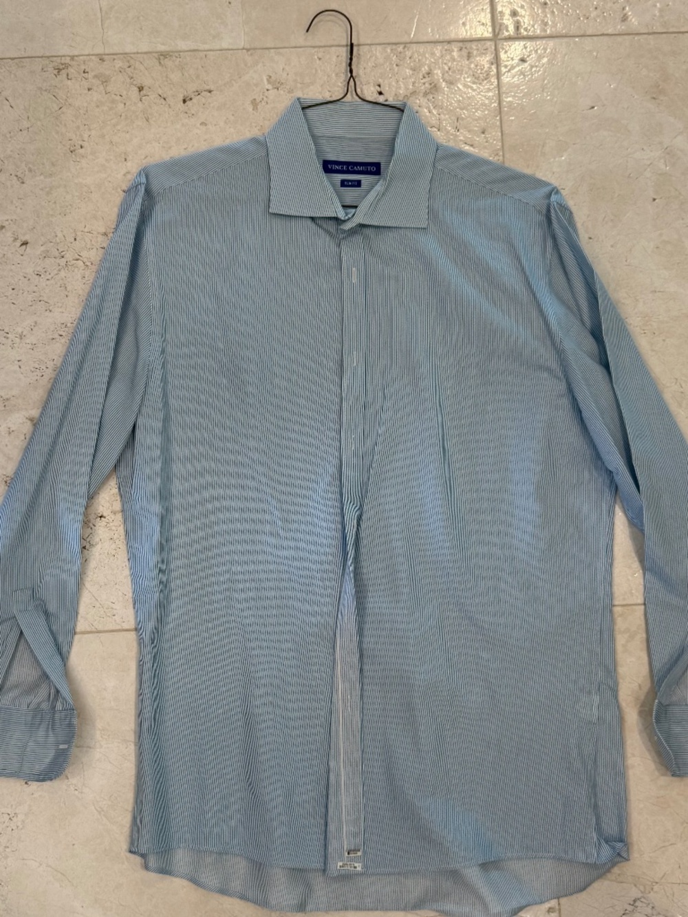 Vince Camuto Slim Fit Blue Stripe Dress Shirt 16.5 32/33 Men’s